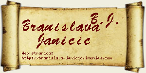 Branislava Janičić vizit kartica